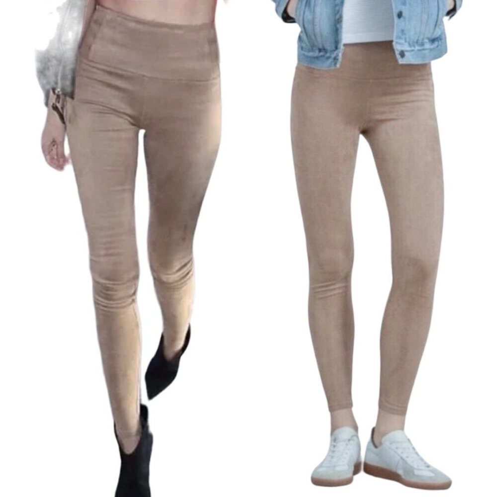 Aritzia Wilfred Free Vegan Suede Daria Pant Leggings in Taupe Women’s Size XS